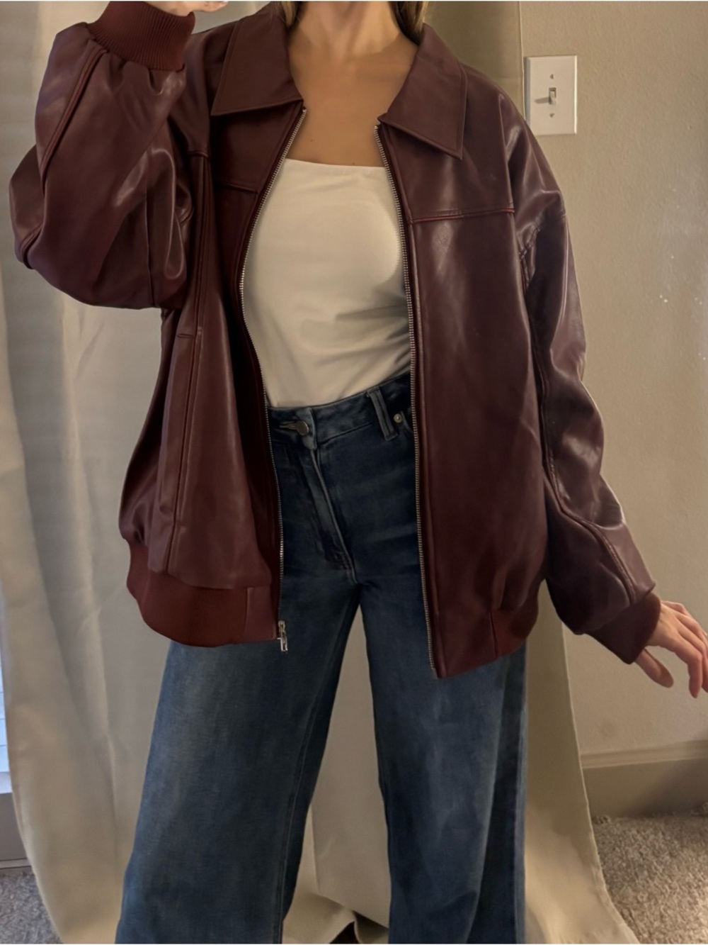 Bomber Jacket - Burgundy